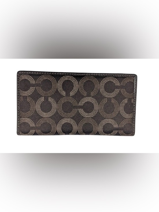 Coach Handbags - Coach Lilac and Dark Brown Leather Card Sleeve with Gold Foil Logo